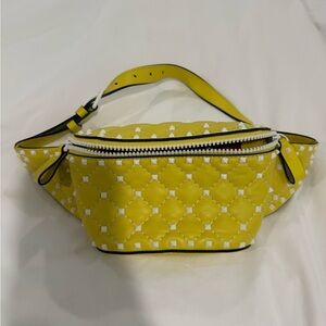 VALENTINO Yellow Quilted Women's Belt Bag